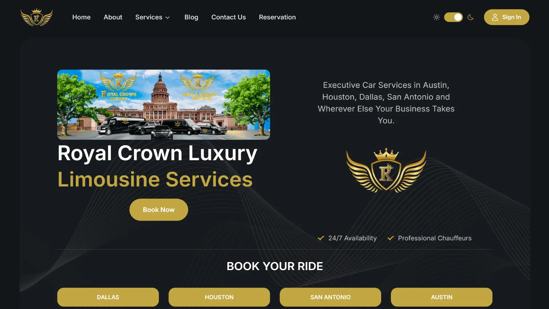 Royal Crown Luxury Limousine Services website project by Happy Creatives