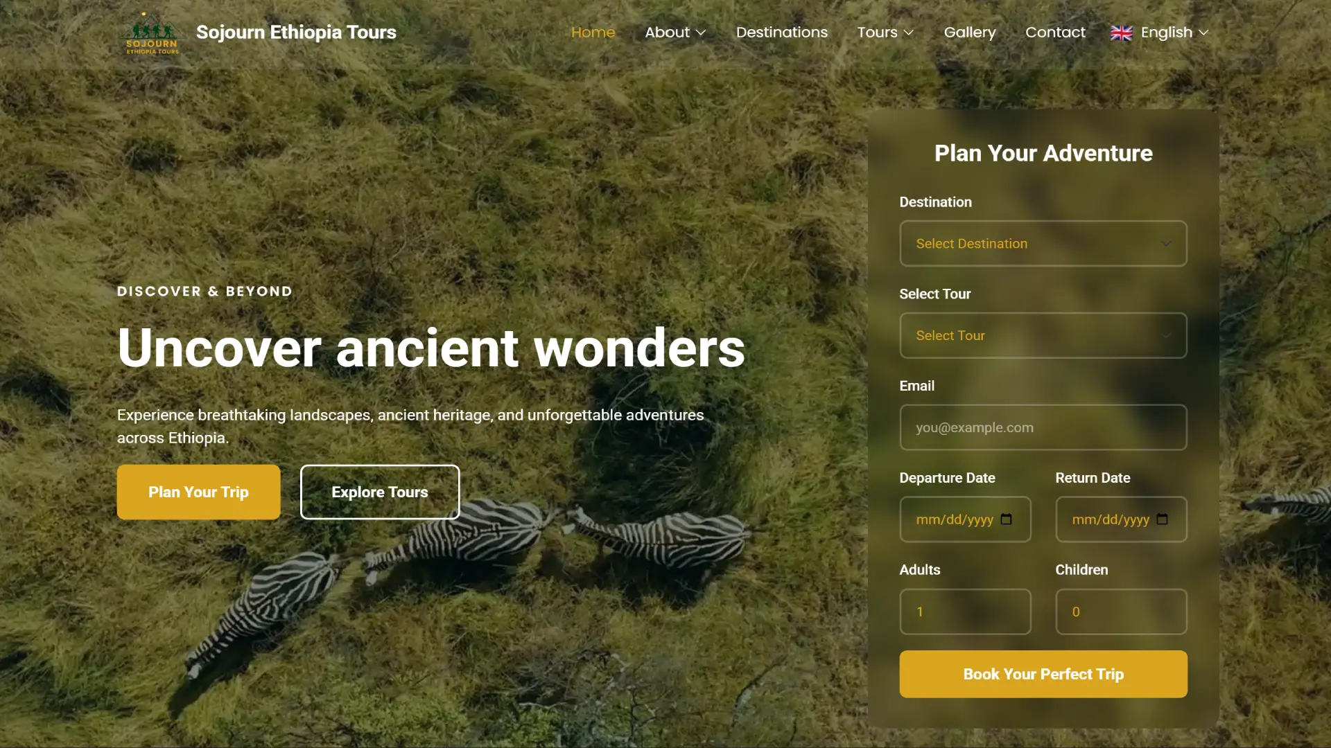 Sojourn ethiopia tours website project by Happy Creatives