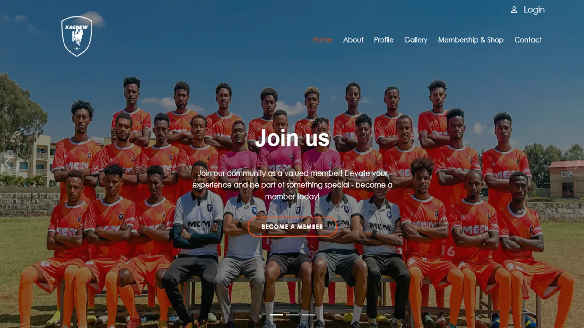 Kagnew Football Club website project by Happy Creatives
