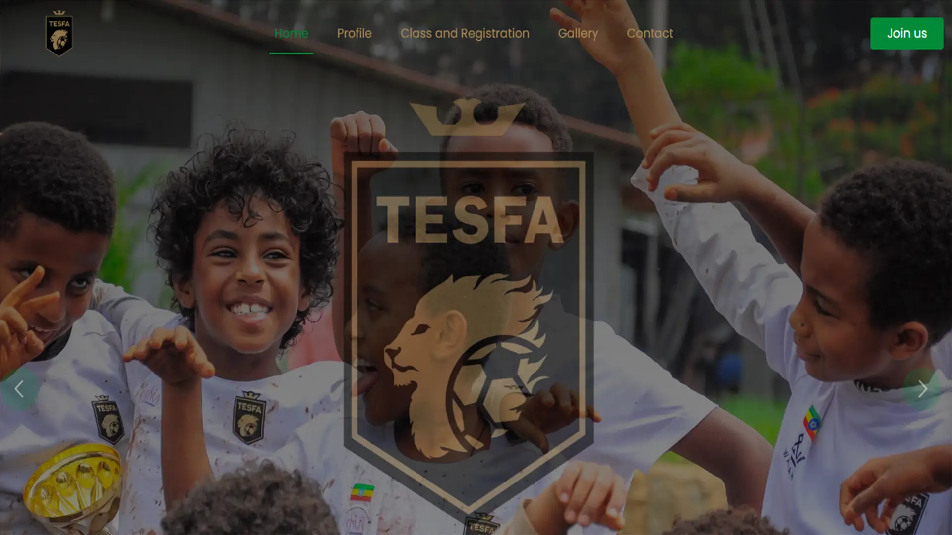 Tesfa Football Academy website project by Happy Creatives
