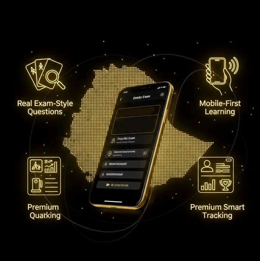 DrivePass ET የኢትዮጵያ የመንጃፈቃድ ፈተና ልምምድ ጥያቄዎች እና ትራፊክ ምልክቶች